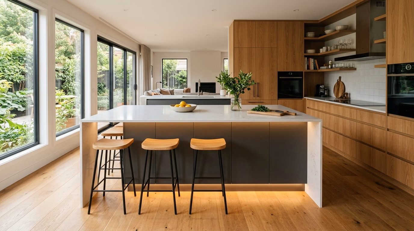 Planifica y diseña cocinas modernas con isla para tu hogar
