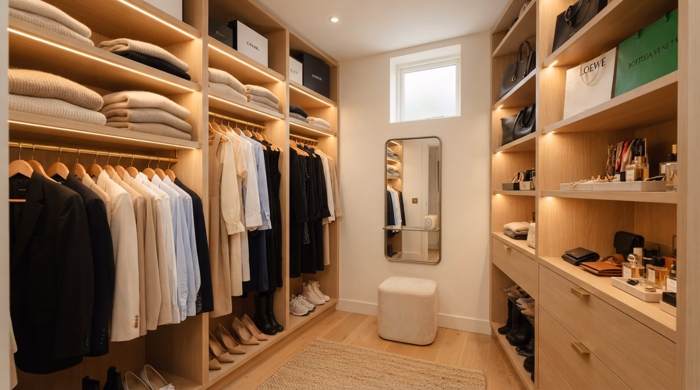 Convertimos un closet pequeño de 2×2 en un vestidor de revista